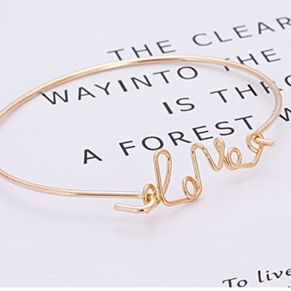 Gold Love Knot Bangle Bracelet Set 3 pcs. - Picture 4 of 5